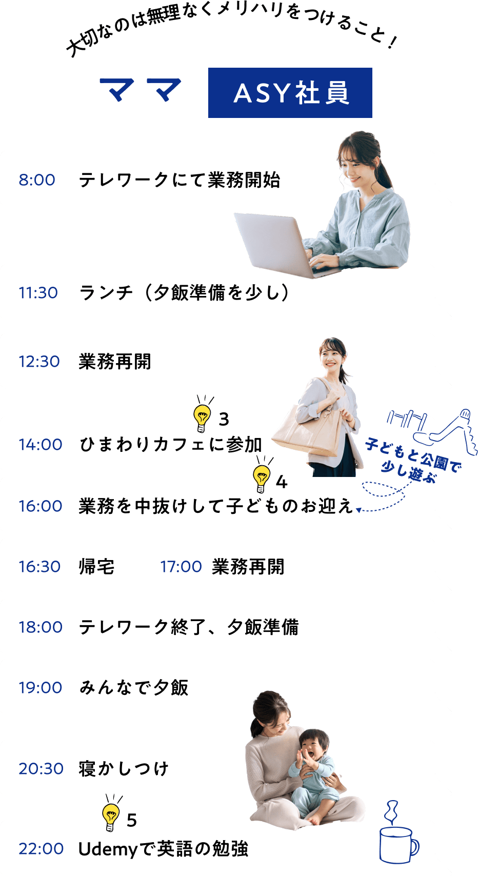 大切なのは無理なくメリハリをつけること！ママ ASY社員