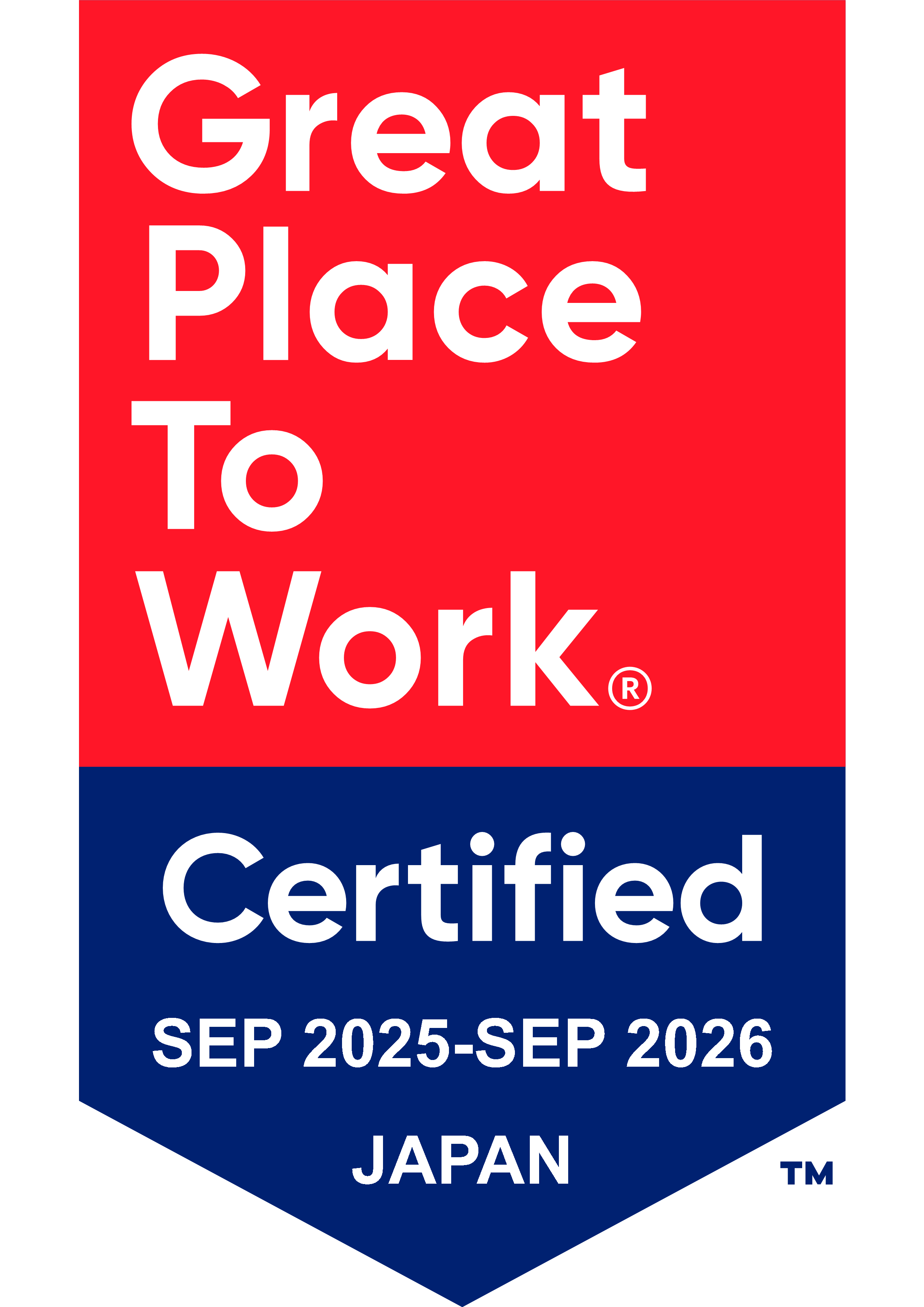 Great Place to Work® Certified SEP 2025-SEP 2026 ™