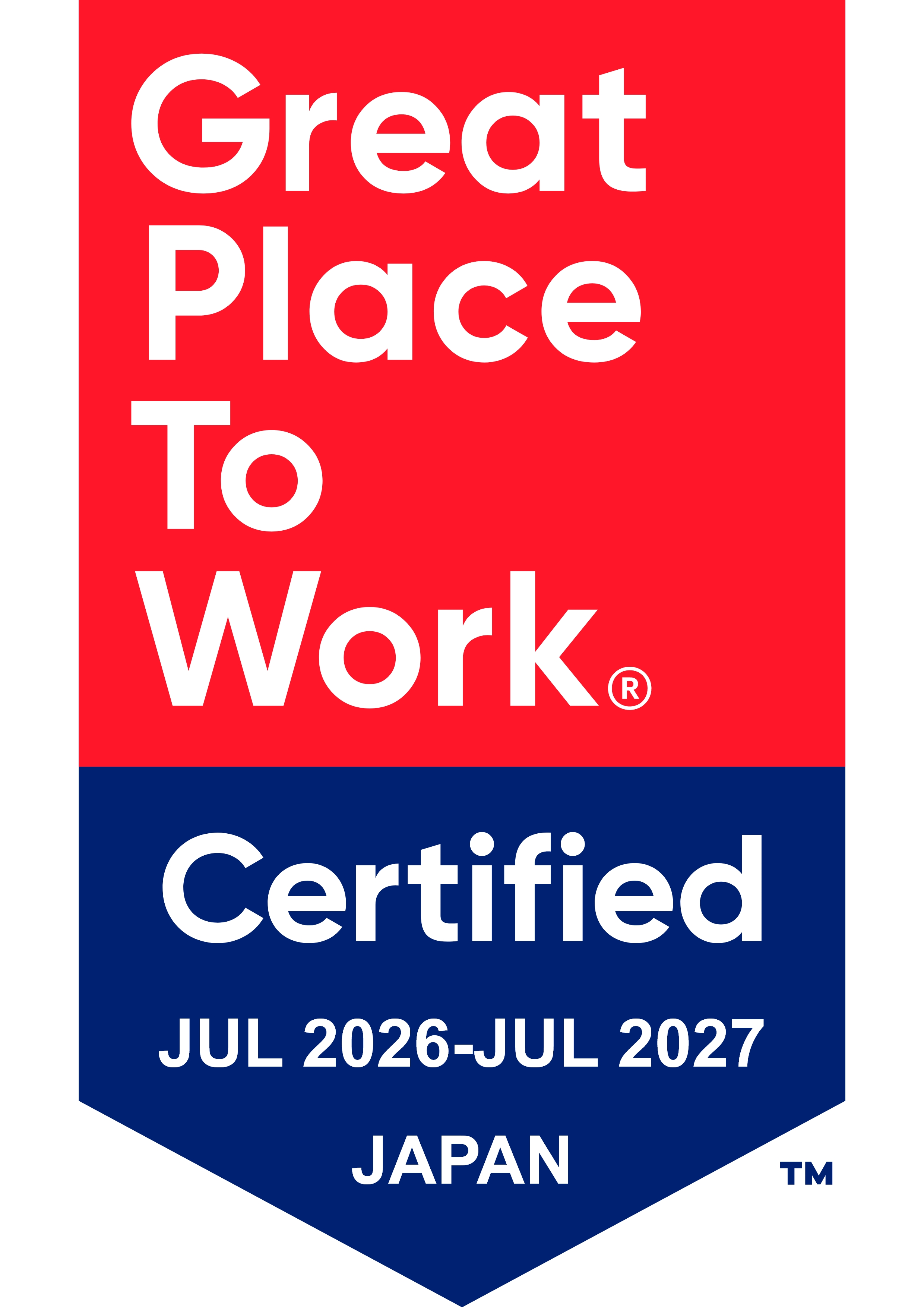 Great Place to Work&reg; Certified JUL 2026-JUL 2027 &trade;